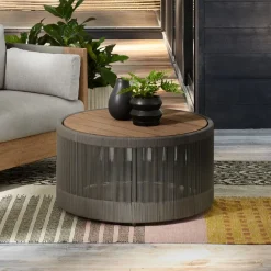 West Elm Porto Outdoor Round Coffee Table (–)