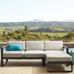 West Elm Portside Aluminum Outdoor 2-Piece Chaise Sectional (89")
