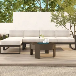 West Elm Portside Aluminum Outdoor 3-Piece Chaise Sectional (116")