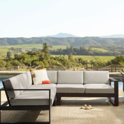 West Elm Portside Aluminum Outdoor 3-Piece L-Shaped Sectional (94")