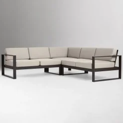 West Elm Portside Aluminum Outdoor 3-Piece L-Shaped Sectional (94")