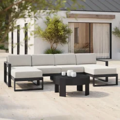 West Elm Portside Aluminum Outdoor 4-Piece U-Shaped Sectional (116")
