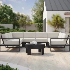 West Elm Portside Aluminum Outdoor 6-Piece U-Shaped Sectional Protective Cover