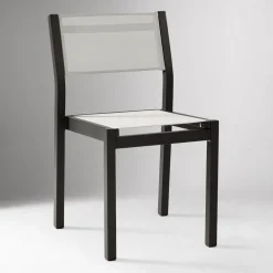 West Elm Portside Aluminum Outdoor Textilene Stacking Dining Chair