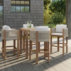West Elm Portside Bar Table (35") & Porto Bar Stools Set