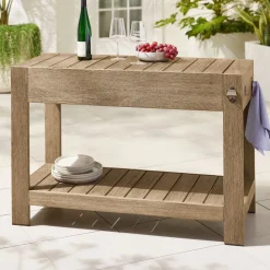 West Elm Portside Outdoor Bar Island w/ Ice Bucket