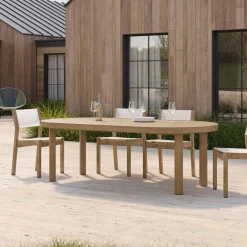 West Elm Portside Outdoor Round Extendable Dining Table (48"–93")