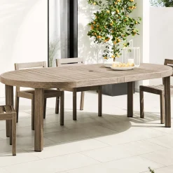 West Elm Portside Outdoor Round Extendable Dining Table (48"–93")