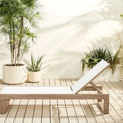 West Elm Portside Outdoor Textilene Chaise Lounge