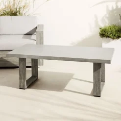 West Elm Portside Outdoor Wood/Concrete Coffee Table (50.5")