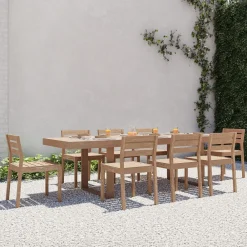 West Elm Portside Wood Outdoor Extendable Dining Table (76.5"–106") & Dining Chairs Set