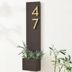 West Elm Post & Porch Customizable Standing Tall Address Planter
