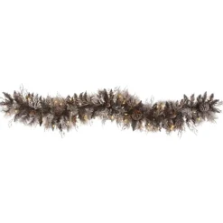 West Elm Pre-Lit Faux Flocked Pine Cone Garland