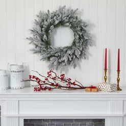 West Elm Pre-Lit Faux Flocked Wreath