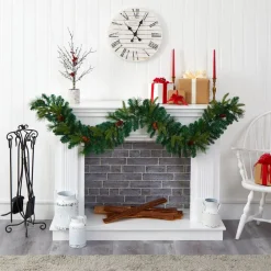 West Elm Pre-Lit Faux Mixed Pine & Pine Cone Garland