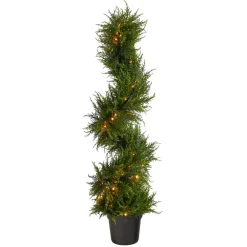 West Elm Pre-Lit Faux Potted Spiral Cypress Indoor/Outdoor Tree