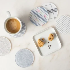 West Elm Proper Table Miller French Check Coaster (Set of 4)