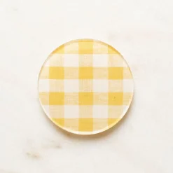 West Elm Proper Table Wadsworth Goldenrod Gingham Coaster (Set of 4)