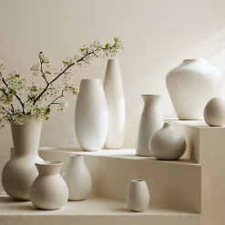 West Elm Pure White Matte Ceramic Vases