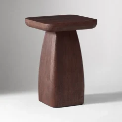 West Elm Quince Solid Wood Pedestal Side Table (14")