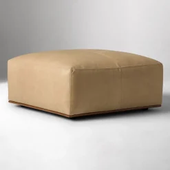 West Elm Quinten Leather Ottoman