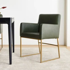 West Elm Range Leather Dining Arm Chair