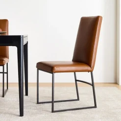 West Elm Range Leather High-Back Dining Chair