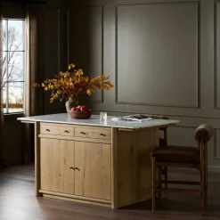 West Elm Rasalas Marble Kitchen Island (72")