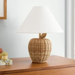 Kids West Elm Rattan Apple Table Lamp (18")