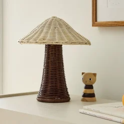 West Elm Rattan Mushroom Lamp (12")