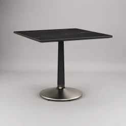 West Elm Raymond Restaurant Dining Table - Porcelain w/ Protective Metal Bumper - Square