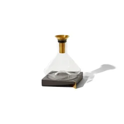 West Elm RBT Decanter w/ Wood Coaster