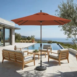 West Elm Rectangular Patio Sunbrella® Umbrella w/ Crank Lift & Tilt (8')