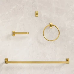 West Elm Reeded Bathroom Hardware - Antique Brass
