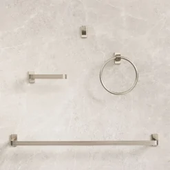 West Elm Reeded Bathroom Hardware - Brushed Nickel