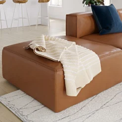 West Elm Remi Leather Ottoman
