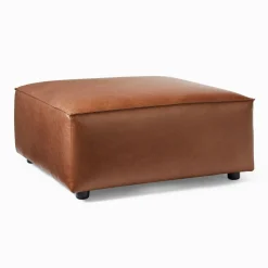 West Elm Remi Leather Ottoman