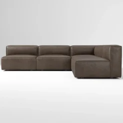 West Elm Remi Modular Leather 5-Piece L-Shaped Sectional (108")