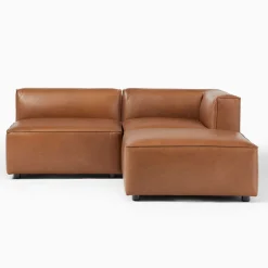 West Elm Remi Modular Leather 3-Piece Sectional (72")