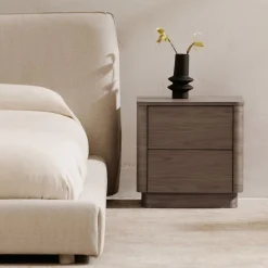 West Elm Rina Curved 2-Drawer Pedestal Nightstand (20")