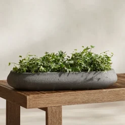 West Elm Ronan Ficonstone Indoor/Outdoor Trough Planter