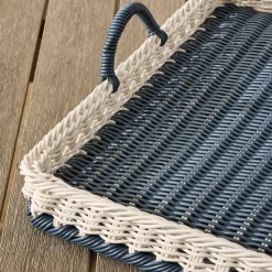 West Elm Ronny Outdoor Wicker Square Tray