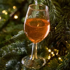 West Elm Rose Wine Glass Ornament