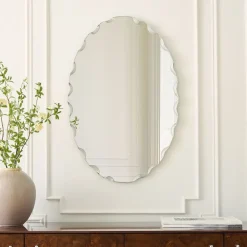 West Elm Rough Cut Edge Oval Wall Mirror