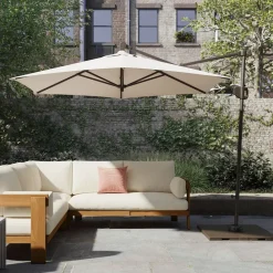 West Elm Round Cantilever Outdoor Patio Umbrella (10')