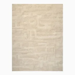 West Elm Rounded Shapes Shag Wool Rug