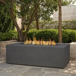 West Elm Ruddie Concrete Rectangle Outdoor Fire Pit Table with Hidden Tank (60")