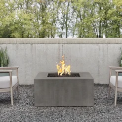 West Elm Ruddie Concrete Square Outdoor Fire Pit Table with Hidden Tank (40")