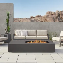 West Elm Rutland Asymmetrical Rectangle Fire Pit Table (70")