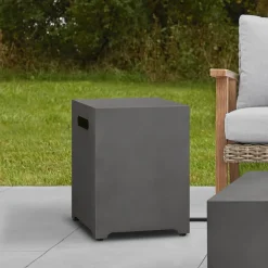 West Elm Rutland Square Steel Propane Tank Cover Side Table